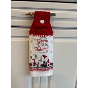 Crochet Top Kitchen Towel-Gnome for the holidays